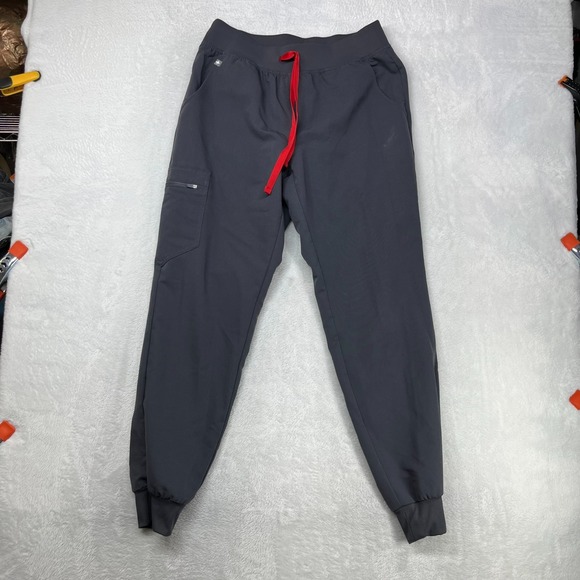Figs Pants - Figs High Waisted Zamora Jogger Scrub Pants Women's Charcoal Drawstring - 28X28